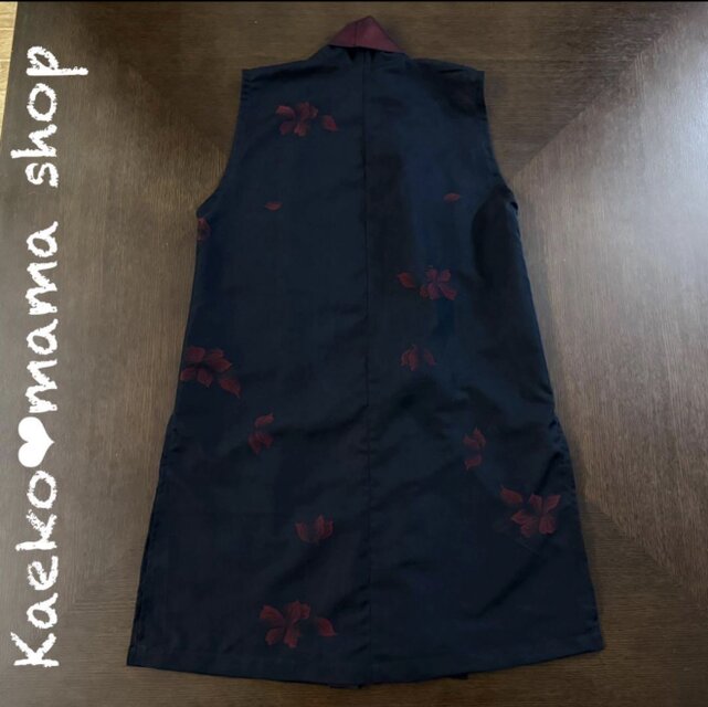 ロングジレ✿ロングベスト✿Mサイズ✿黒留袖✿紗✿和モダン（着物