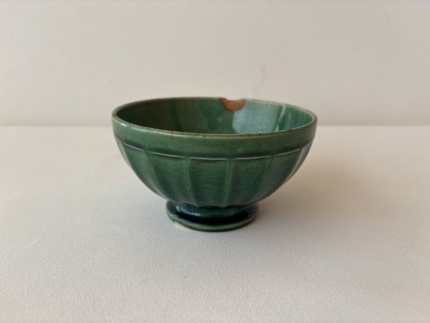 GIEN（ジアン）/ カフェオレボウル グリーン フランスアンティーク