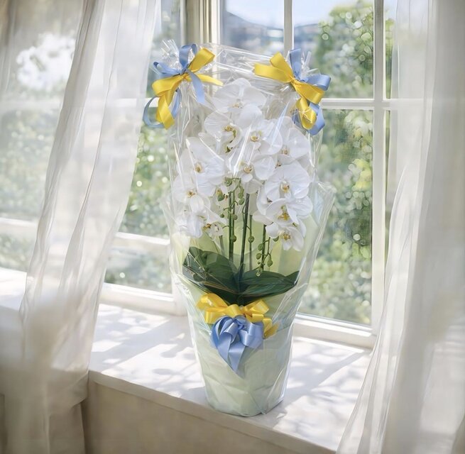 光触媒 人工観葉植物 ウォールグリーン フェイクグリーン 胡蝶蘭7035aj 