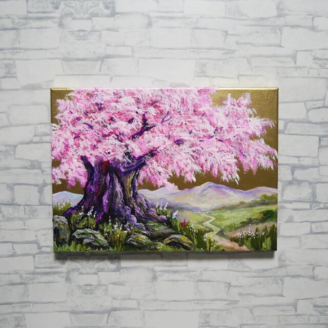 油絵 原画【千年の桜】春の風景画・桜の絵｜インテリア・絵画 | iichi