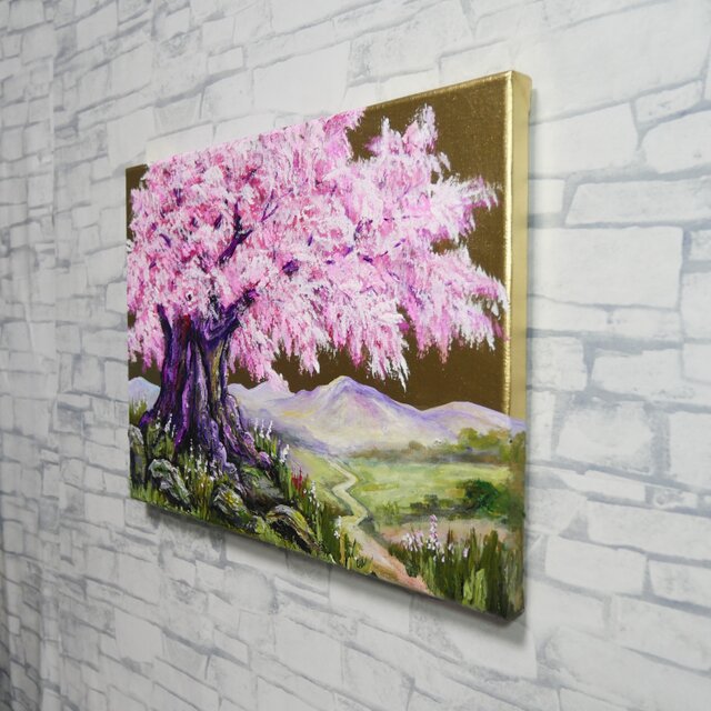 油絵 原画【千年の桜】春の風景画・桜の絵｜インテリア・絵画 | iichi