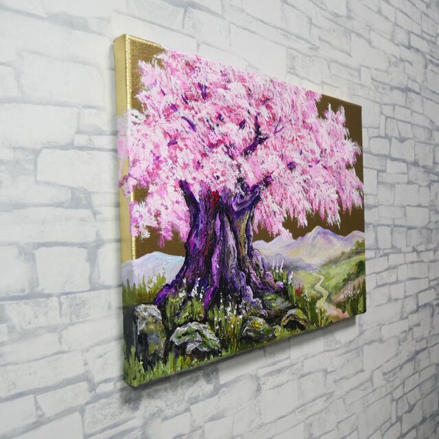 油絵 原画【千年の桜】春の風景画・桜の絵｜インテリア・絵画 | iichi