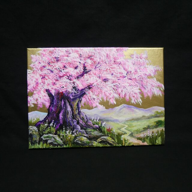 油絵 原画【千年の桜】春の風景画・桜の絵｜インテリア・絵画 | iichi