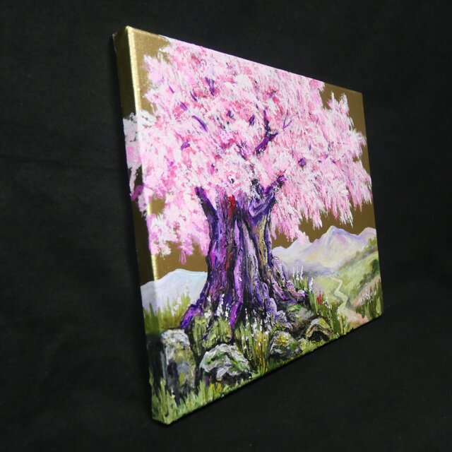 油絵 原画【千年の桜】春の風景画・桜の絵｜インテリア・絵画 | iichi