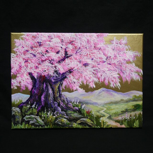 油絵 原画【千年の桜】春の風景画・桜の絵｜インテリア・絵画 | iichi