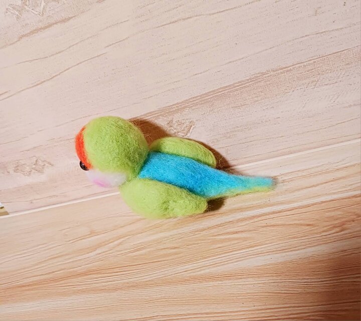 羊毛フェルト カラフルなインコ 癒しの手作り ハンドメイド | iichi