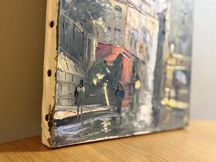 フランスの古いモンマルトルの街角を描いた油絵 | iichi 日々の暮らし