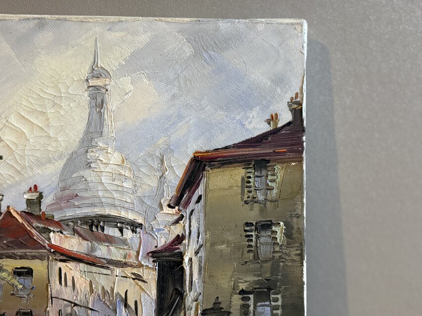 フランスの古いモンマルトルの街角を描いた油絵 | iichi 日々の暮らし