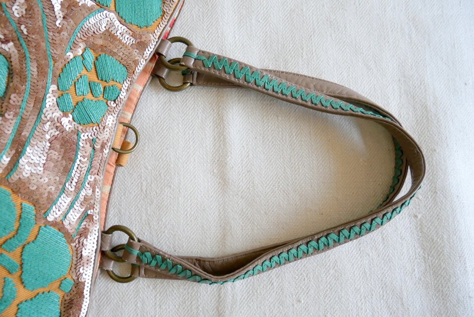 JAMIN PUECH ハンドバッグ イエロー スパンコール Jamin Puech Paris 