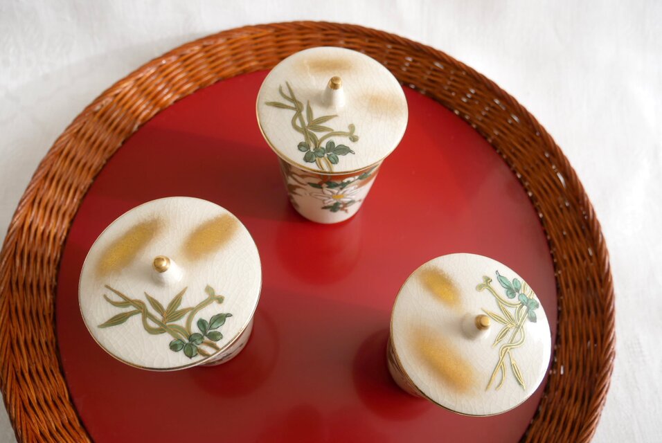 九谷焼 掬翠 蓋付き湯呑茶碗 3客セット | iichi 日々の暮らしを