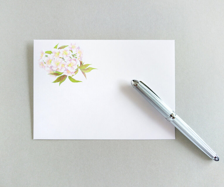 桜の和紙レターセット（ピンク） A5サイズ横書き | iichi 日々の暮らし