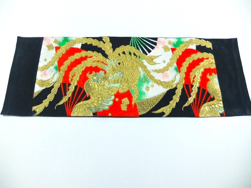テーブルランナー　吉祥鳳凰　帯リメイク 16)2452】30×86cm/鳳凰文様/テーブルセンター/和風/帯リメイク/日本製