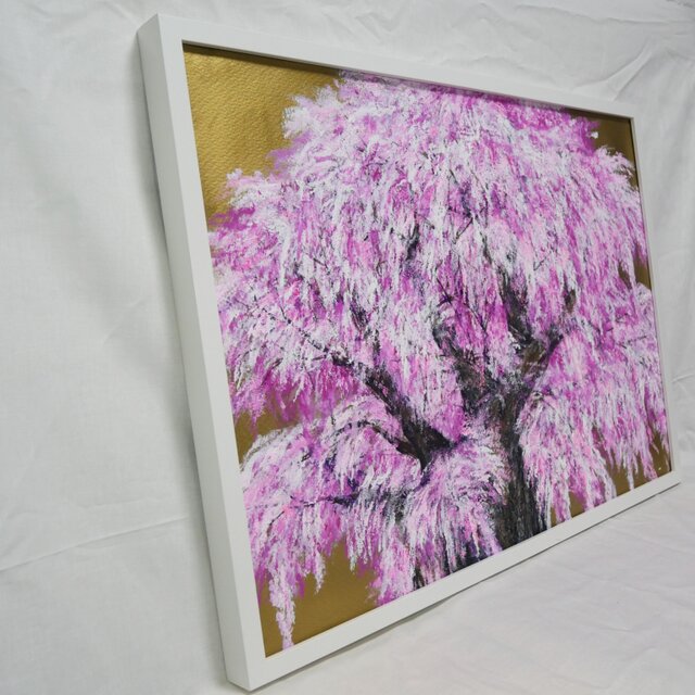 油絵/一点物】至福の輝き『黄金に輝く桜の大樹』 | iichi 日々の暮らし