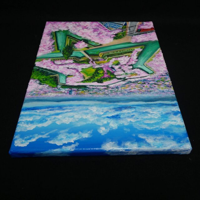油絵 原画『北の大地に咲く、桃色の星』一点物 油彩画 絵画 風景画