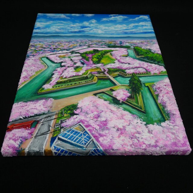 油絵 原画『北の大地に咲く、桃色の星』一点物 油彩画 絵画 風景画