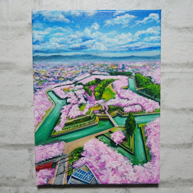 油絵 原画『北の大地に咲く、桃色の星』一点物 油彩画 絵画 風景画
