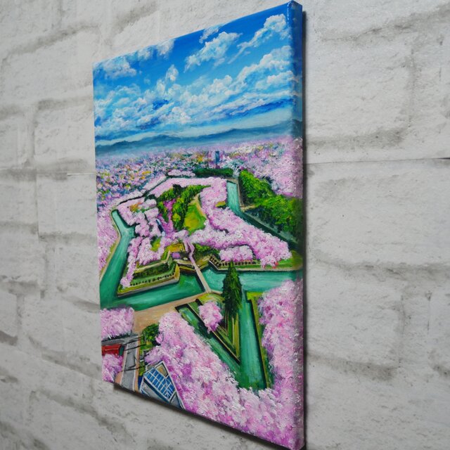 油絵 原画『北の大地に咲く、桃色の星』一点物 油彩画 絵画 風景画