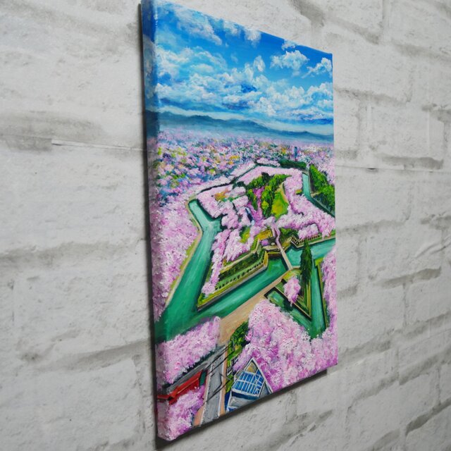 油絵 原画『北の大地に咲く、桃色の星』一点物 油彩画 絵画 風景画