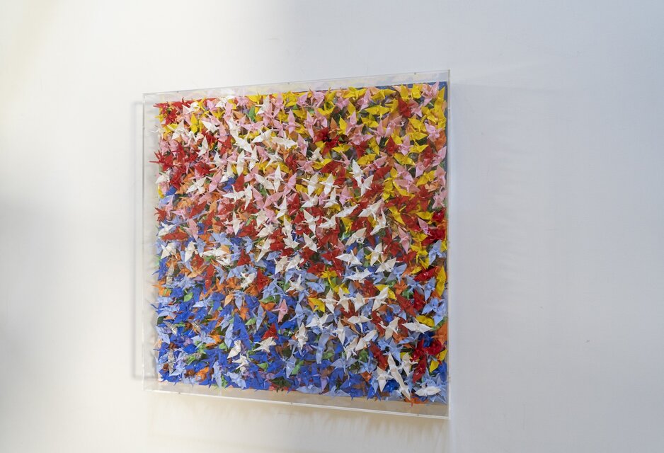 UNTITLED No,18 (千 Sen) / 千羽鶴の抽象画シリーズ 現代アート作品