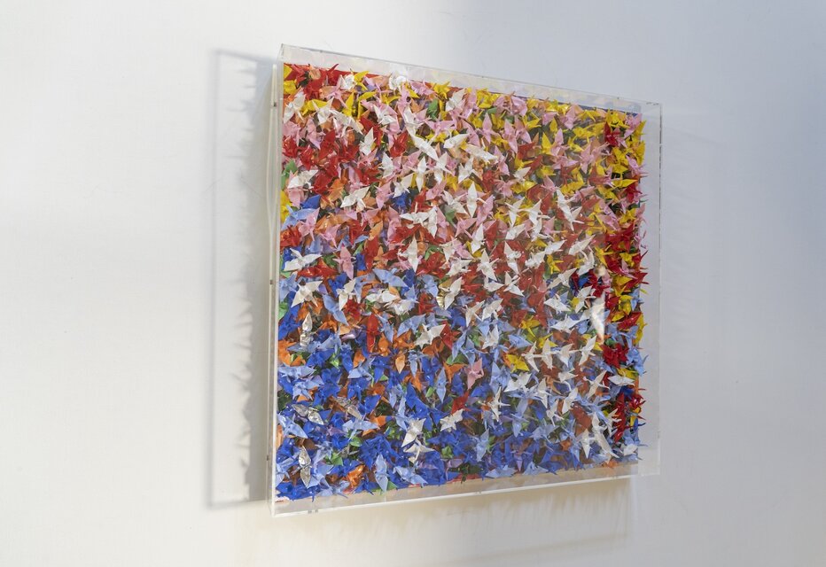 UNTITLED No,18 (千 Sen) / 千羽鶴の抽象画シリーズ 現代アート作品