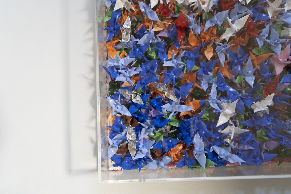 UNTITLED No,18 (千 Sen) / 千羽鶴の抽象画シリーズ 現代アート作品