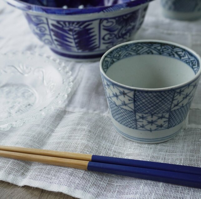 染付 猪口 松文様 陶磁器 ぐい呑み ミニチュア 骨董品 堀畑蘭 蕎麦猪口