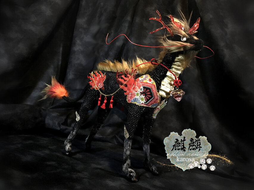 アートドール　宝石幻獣48 羊毛フェルト 麒麟 龍 鹿 牛 馬ドラゴン 幻獣 全身可動 完全オリジナル 羊毛フェルト