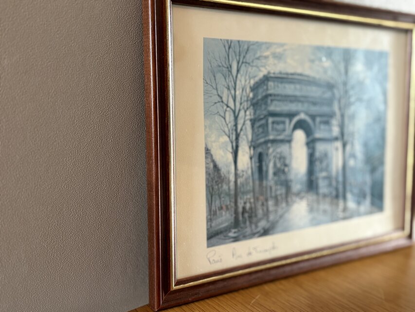 フランスアートパネル フランスの古い凱旋門を描いた小さなアートパネル | iichi 日々の