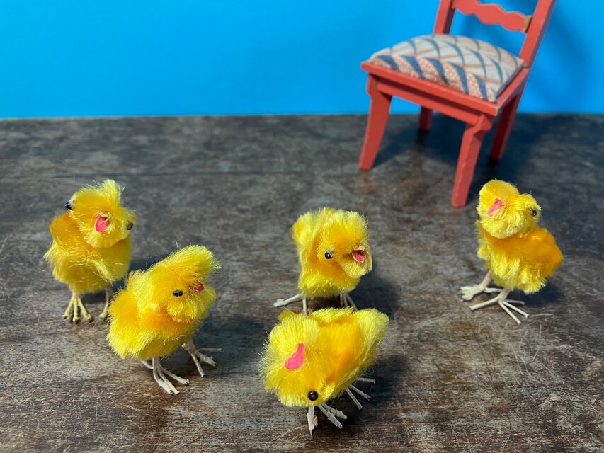小さなひよこ5羽 モール人形 モールひよこ イースターひよこ ドイツ