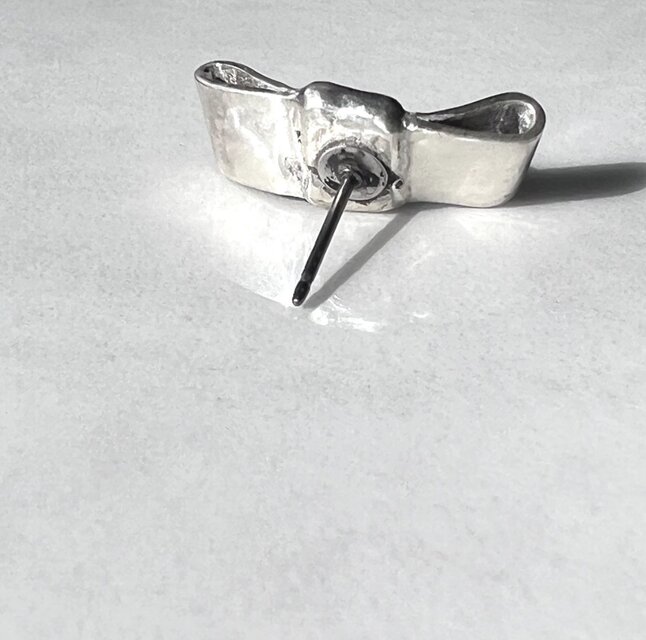 限定【片耳ピアス】リボンピアス➃ 約3.2g シルバーピアス シルバー925