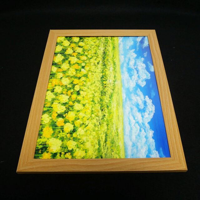 原画】幸せの黄色い絨毯 ｜ 菜の花の油絵 インテリア モダンアート