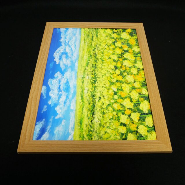 原画】幸せの黄色い絨毯 ｜ 菜の花の油絵 インテリア モダンアート