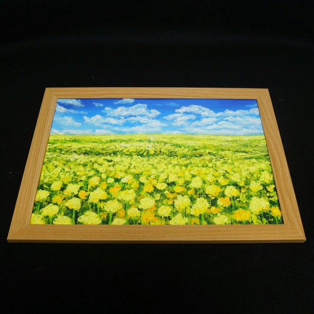 原画】幸せの黄色い絨毯 ｜ 菜の花の油絵 インテリア モダンアート