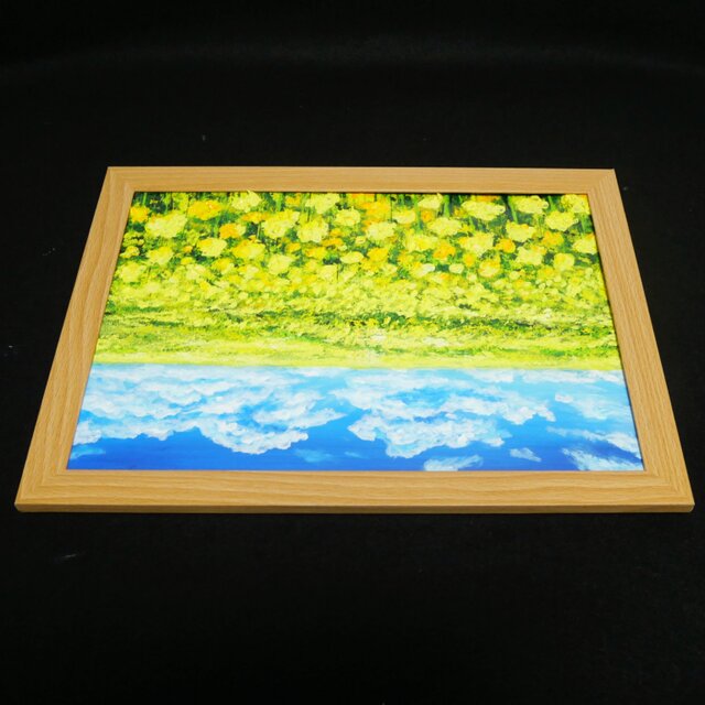 原画】幸せの黄色い絨毯 ｜ 菜の花の油絵 インテリア モダンアート