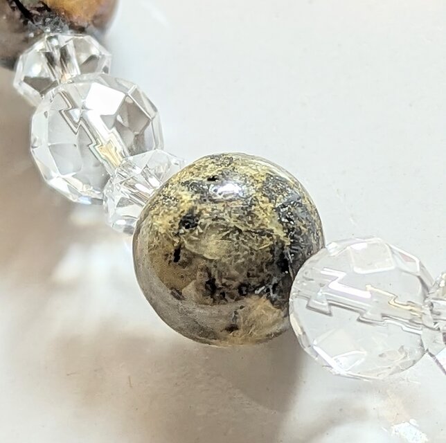 ヘマタイトルチルクォーツ&クリアクォーツのブレスレット✨心の安定感