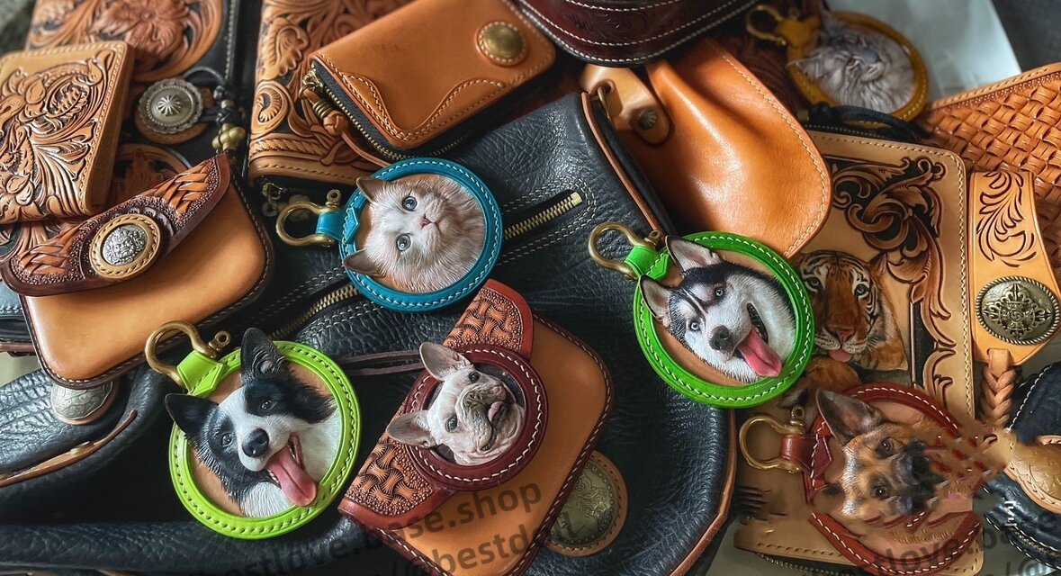 うちの子 ペット 猫 犬 ハンドメイド うちの子 キーホルダー レザー