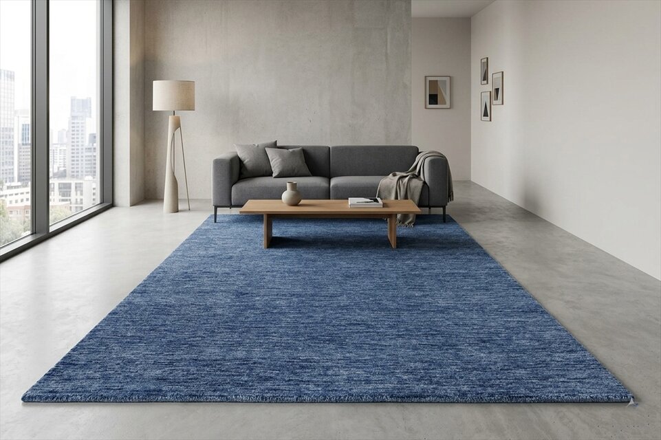 天然ラグ ガゼニラハット COLOR Ver ラグ 255X200cm ネイビー D.Blue