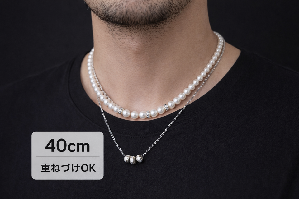 ロンデルシンプルガラスパールネックレス40-45cm | iichi 日々の暮らし