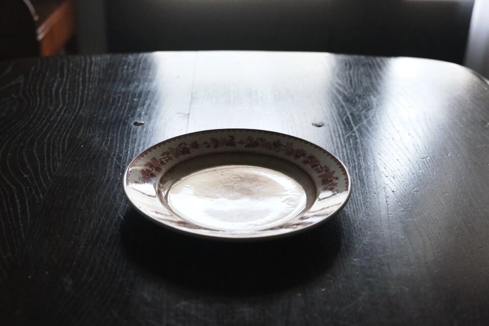 Creil クレイユ 平皿 植物柄 20.5cm フランス アンティーク b 0502341