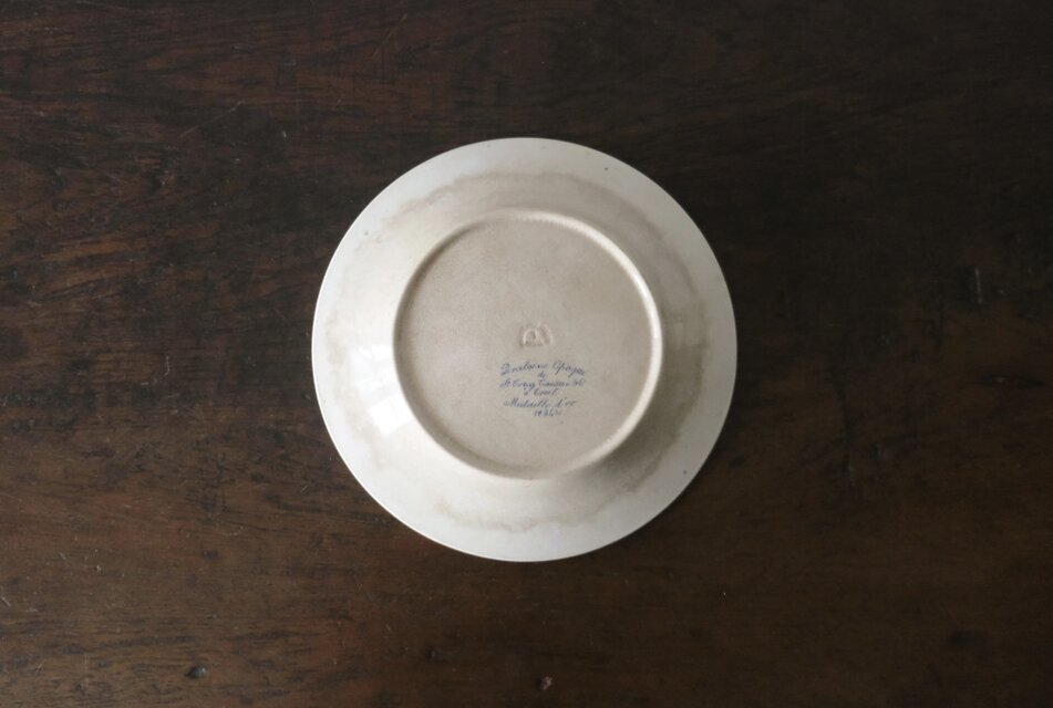 Creil クレイユ 平皿 植物柄 20.5cm フランス アンティーク b 0502341