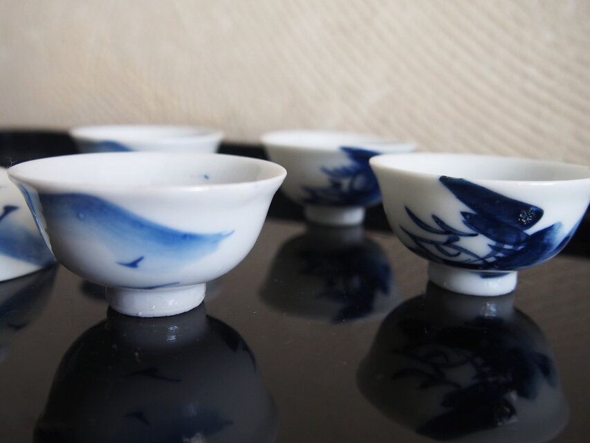 染付盃5客 山間に飛ぶ鳥 豆鉢 | iichi 日々の暮らしを心地よく 染付盃5客 山間に飛ぶ鳥 豆鉢 | iichi 日々の暮らしを心地よく