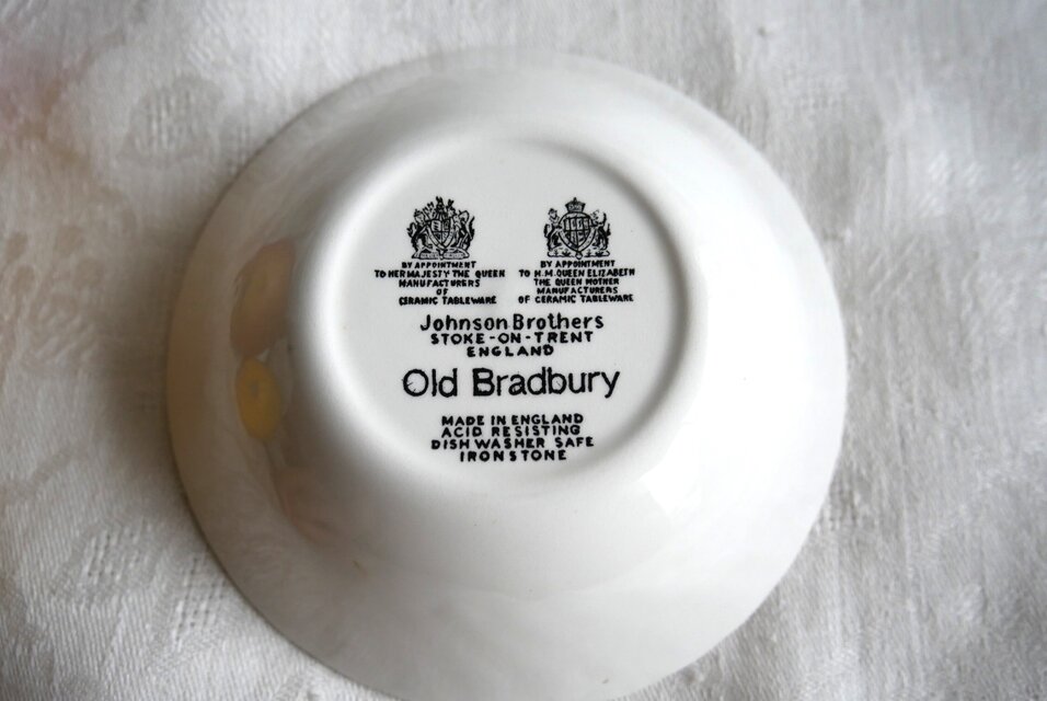 イギリス製【Johnson Brothers/ Old Bradbury】花柄 スープボウル 4個