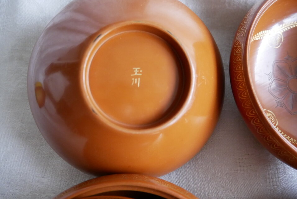 日本製漆器 蓋付の煮物椀7客セット 龍落子文様（沈金・蒟醤） | iichi