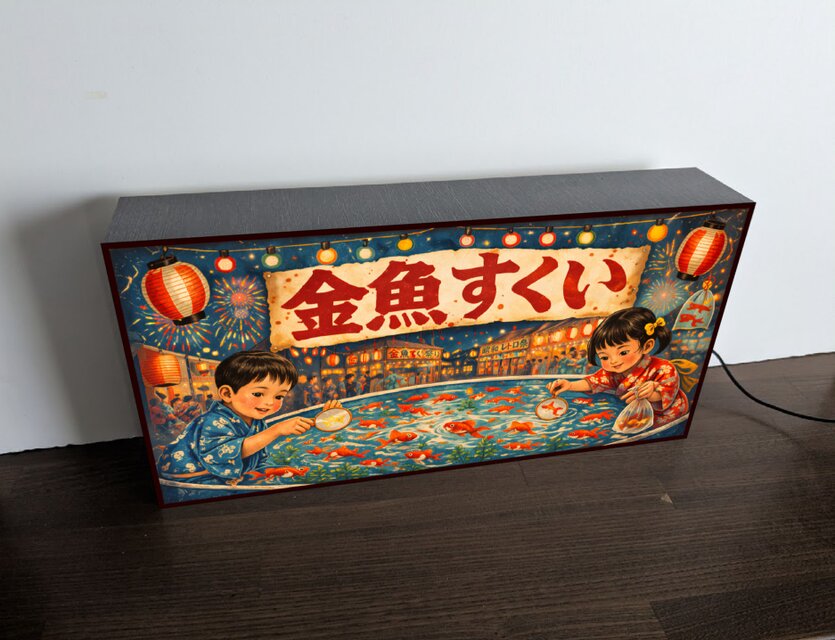 オーダー無料】金魚すくい お祭り 縁日 昭和レトロ 出目金 釣り ゲーム
