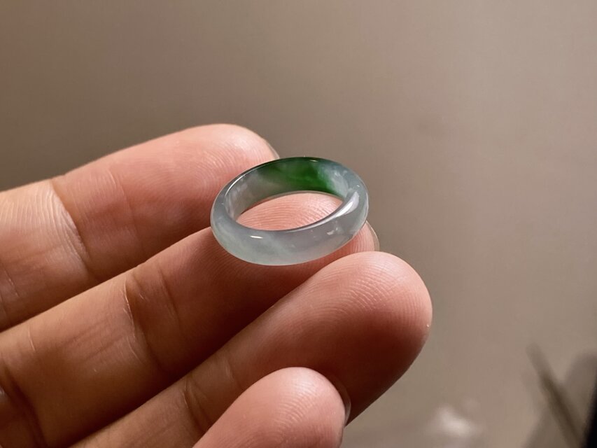 L17-77 ピンキーリング 氷種 黒青緑 1.5号 グアテマラ産 A貨 本翡翠