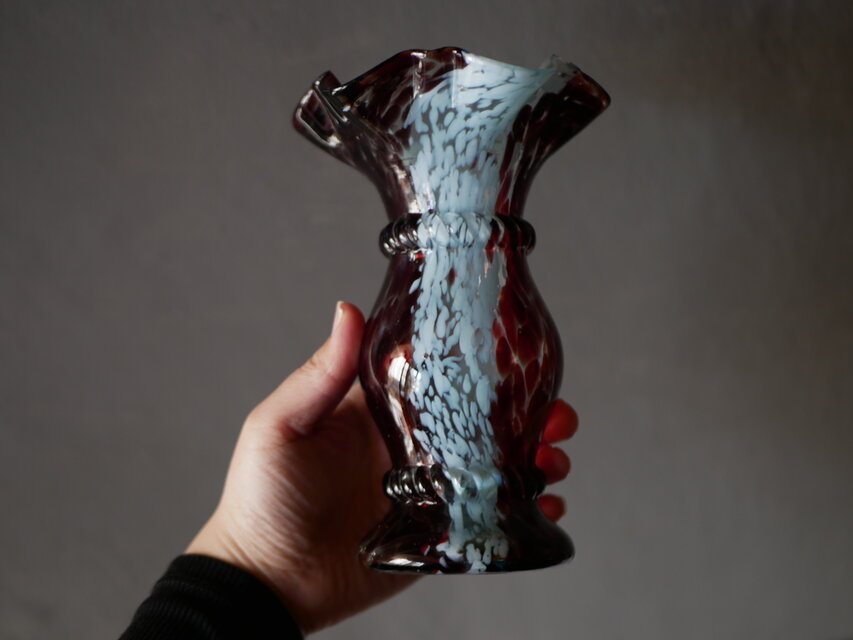 クリシー フラワーベース フリル 花瓶 花器 フランスヴィンテージ