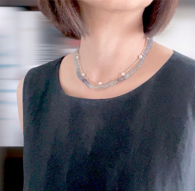 アコヤパール バーチェーン ステーションネックレス 14KGF プレゼント