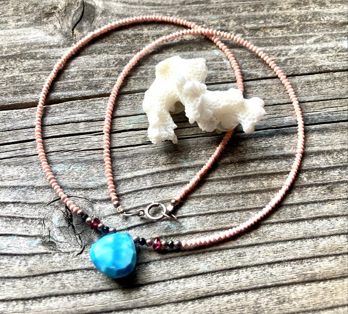 Sunset Coast: Turquoise & Afghan Coral ターコイズと極小コーラルの