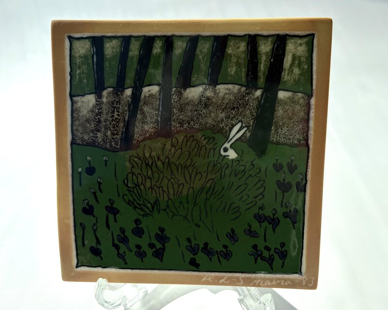 茂みの中のうさぎ 1982年 アラビア ヘルヤ 陶板画 Arabia ARABIA Helja ヘルヤ 茂みの中のウサギ アラビア 陶板 | iichi 日々の