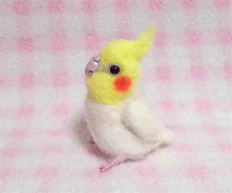 ミニミニサイズ 可愛い ルチノー オカメインコ 羊毛フェルト *受注作成